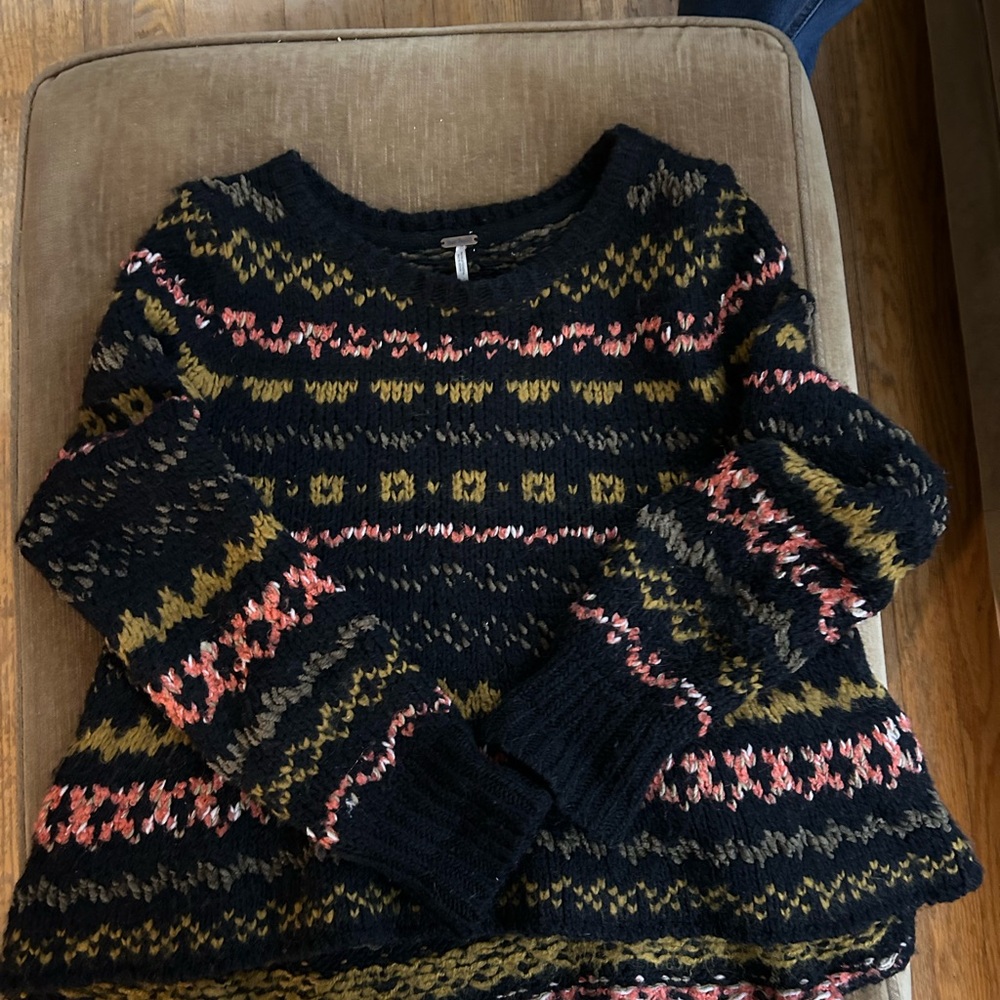Free People Patterned Knit Sweater